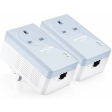 TP-Link TL-PA451KIT Powerline AV500 Homeplug Ethernet Adapter with mains pass through - Twin Pack