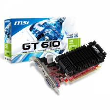 MSI 2048MB DDR3 GeForce GT 610 DDR3 64bit HDMI VGA DVI PCI-E, Retail with Low Profile Brackets