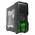 CIT Neptune Green LED Black Interior Gaming Case with Side Window, No PSU