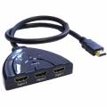 3 Port HDMI Switch with 56cm Cable and Gold contacts